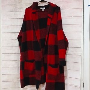 CJ Banks 2x Buffalo Plaid Coatigan (coat/cardigan)